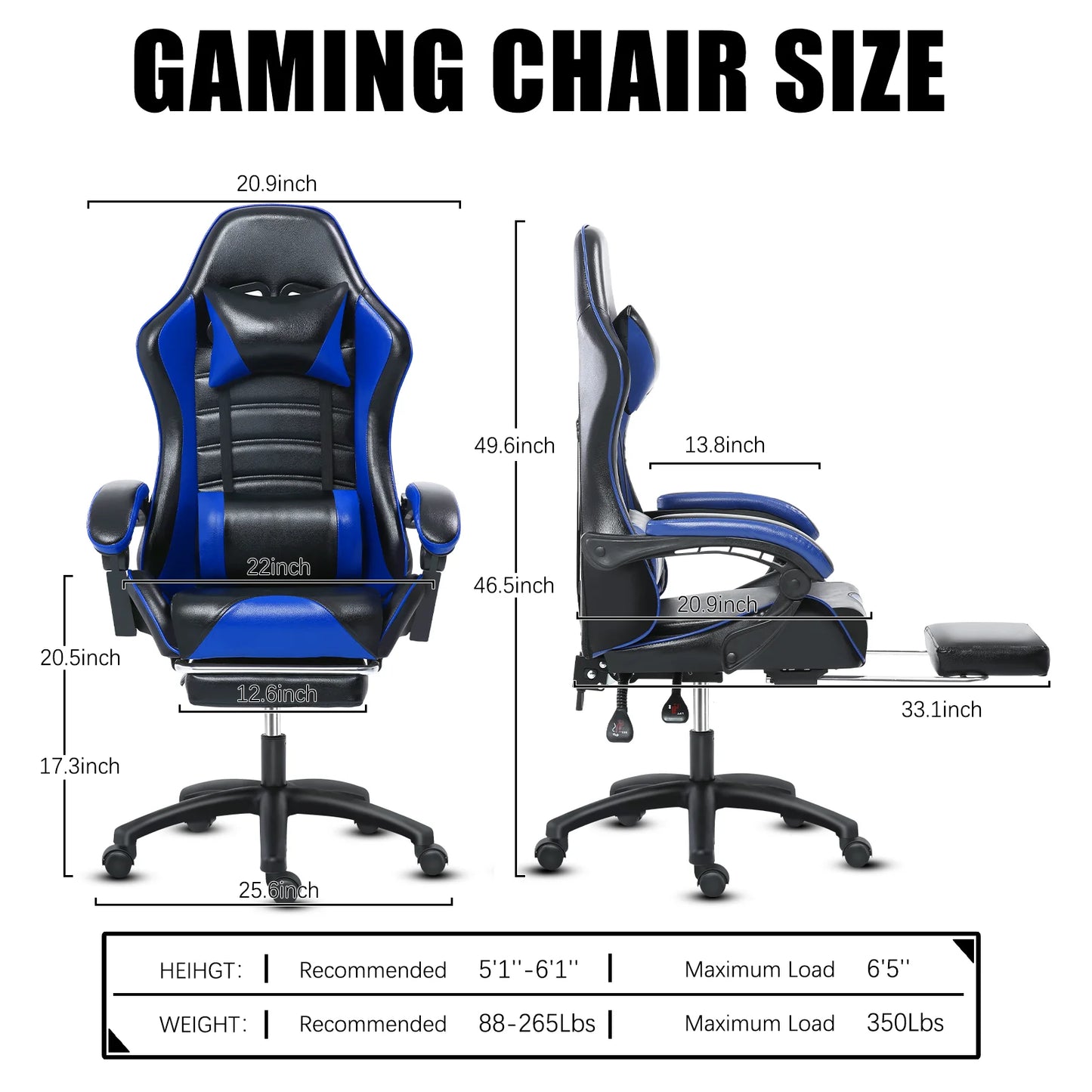 Gaming Office Chair with Footrest