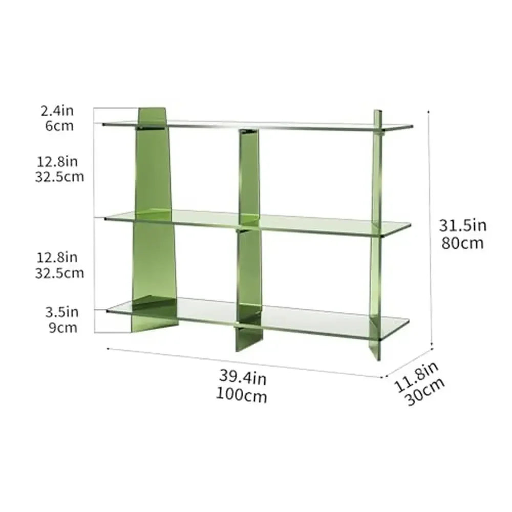 Acrylic Tiered Bookshelf 3 Shelves