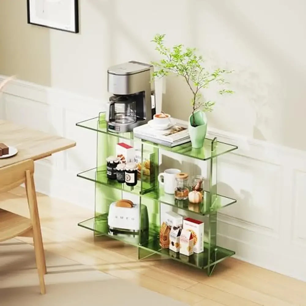 Acrylic Tiered Bookshelf 3 Shelves